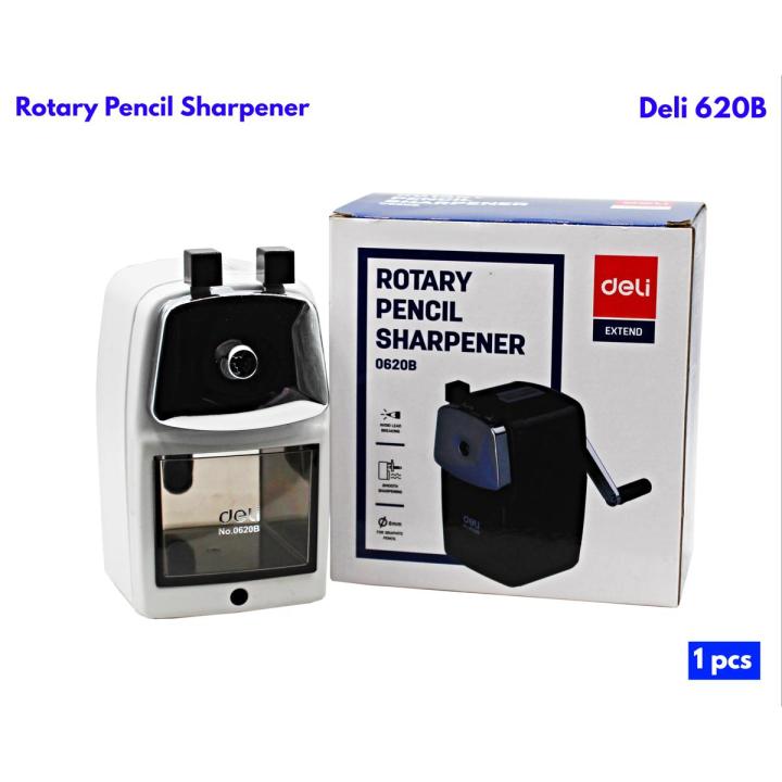 DELI- 0620B Rotary Pencil Sharpener Machine Long Lasting Metal Blade Office , School Supply Stationery