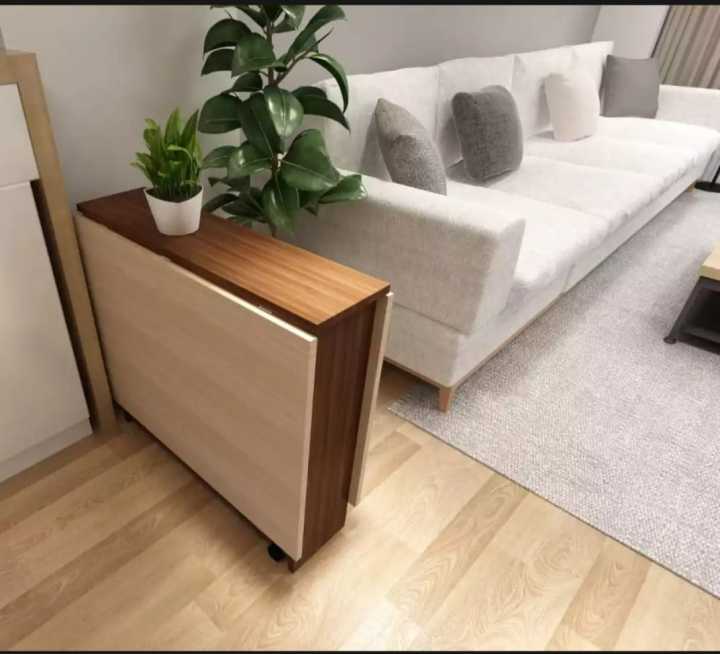 Clever-Space%20saving%20folding%20dining%20table-TWDT8-white%20and%20Brown,%20White%20and%20camal,%20Extendable%20Table%20with%20Cabinets,%20Home%20Kitchen%20Furniture%20Decor%20Lunch/Computer%20Desk%20Storage%20Rack,%2055"L%20x%2031.5"W,%20Chairs%20Not%20Include%20-%20Image%203