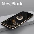 For Xiaomi POCO X4 Pro 5G Back Cover with Ring Holder Stand Luxury 6D Plating Square Frame Shiny Case Camera Lens Protection Soft Silicone Mobile Phone Cases. 