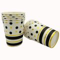 BLACK GOLDEN DOT PAPER CUPS - PACK OF 10 PAPER CUPS - BLACK GOLDEN THEME PAPER CUPS. 