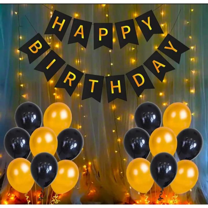 Delightful Theme of Happy Birthday Card Banner Decoration Set with '30'Pcs Balloons, Beautiful Birthday Accessories Birthday Party Decorations -Birthday Items Birthday Accessories