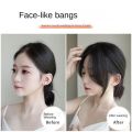 Brown Seamless Synthesis Invisible Hair Extensions Hair Accessories Girl Clip In Forehead Fake Middle-part Bangs Front Side Bangs 3D Eight-character Bangs Synthetic Hairpiece. 