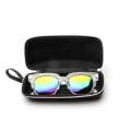 Doctord leather hard shell black shock-absorbing sunglasses holder folding travel backpack sturdy zipper glasses case reading organizer. 