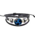 [ New ] Naruto Sharingan Leather Bracelet Male and Female Students Anime Peripheral Retro Punk Woven Hand Strap Hand Jewelry. 