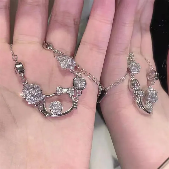 Hello Kitty Bracelet Kawaii Sanrio Diamond Cute Jewelry Anime ...