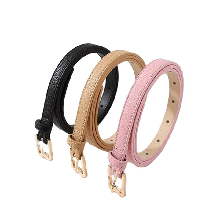 3 Pieces Women's PU Leather Belts Skinny Casual Jean Belt with Metal Buckle Formal Dress Belt For Girls