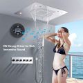 Shower Radio Bluetooth Speaker 5.0, JoyGeek Waterproof Wireless Bathroom Music with Suction FM Microphone Hands-Free Calling 10 Hours LCD Clock Display SD Card Play for ÎPhone ÌPÁd Samsung. 