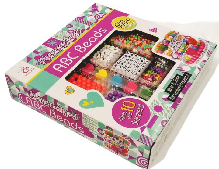 ABC BEADS SET FOR KIDS MAKES OVER 10 BRACELETES 600 PLUS BEADS FO LITTLE GIRLS PLAY AND LEARN Daraz.pk