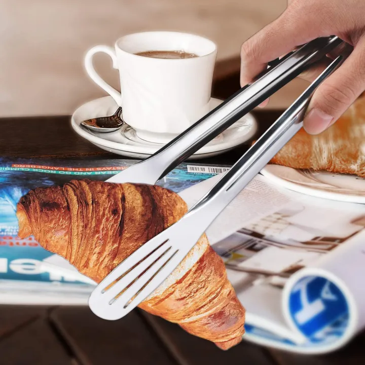 Tongs,%20Stainless%20Steel%20Food%20Serving%20Tongs,%209.45%20Inches%20Serving%20Utensils%20Perfect%20for%20Frying%20Cooking%20Grilling%20BBQ%20Salad%20Buffet%20Steak%20Toast%20Bread%20Pastry%20Sandwich%20(Silver)%20-%20Image%208