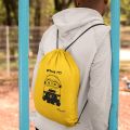 Yellow Minion Drawstring Bag- Eyelet. 
