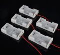 2 Pieces Wired 2X1.5V AA Battery Holder Plastic Case Storage Box Black with Metal Plate Robot Experiment. 