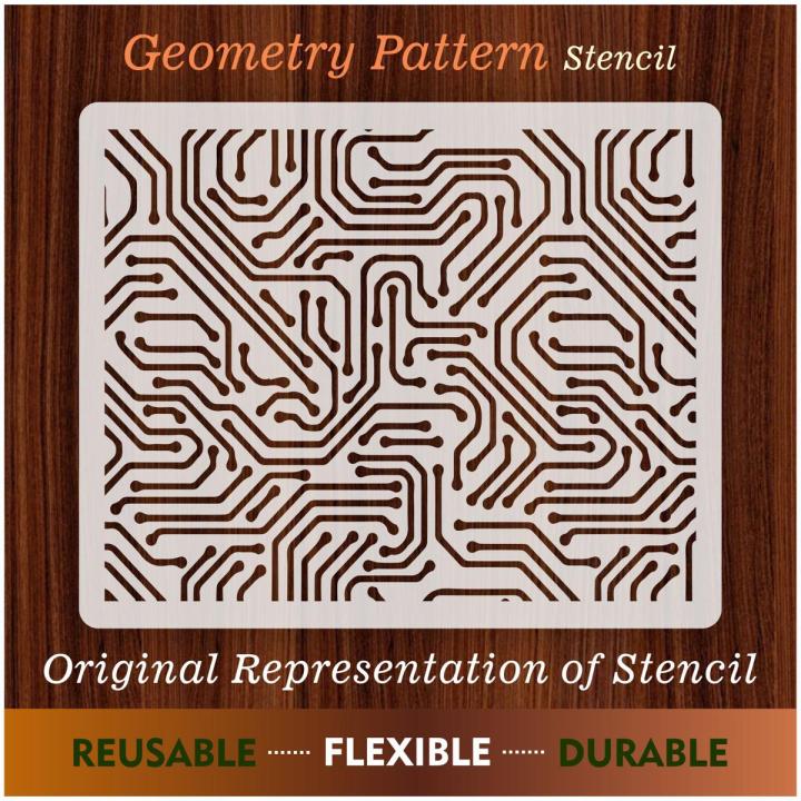 Electric Circuit Reusable Stencil Airbrush Painting Wall Art DIY Home Decor Scrap booking Album Crafts