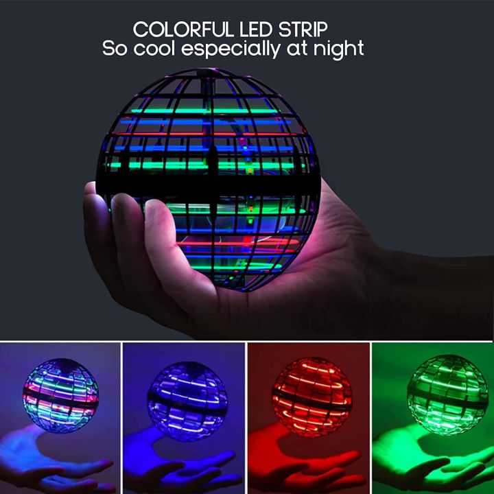 Gyrosphere Flying Pro Orb Ball Soaring Hover Pro Boomerang Spinner Hand Controlled Mini Drone Globe Shape Spinning Safe for Kids Adults Outdoor Indoor Flying Ball with Remote Chargeable