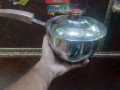 Small Cooking Pot Degchi with Lid Heavy Stainless Steel Capacity 750 grams. 