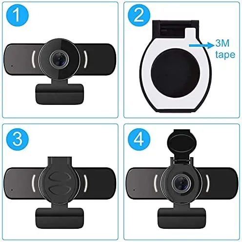 LarmTek Webcam for Pc,1080P Webcam with Webcam Cover,Usb Computer