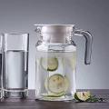 Glass Water Jug with plastic Lid, 750 Litre Transparent (Crystal Clear) Glass jug, Pitcher for Water, iced Tea, Juice, Cocktail , for Dining Table (750 ml) of 1 pcs. 