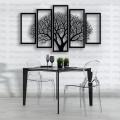 Evento Wooden Wall Art 5 frame Tree Panels Frame 3d DIY Self Adhesive Wall Sticker Sets For Decor Latest Design Wall Decoration Ideas For Home Decor Living Bed Room And Offices And For Gifts Piece Item. 