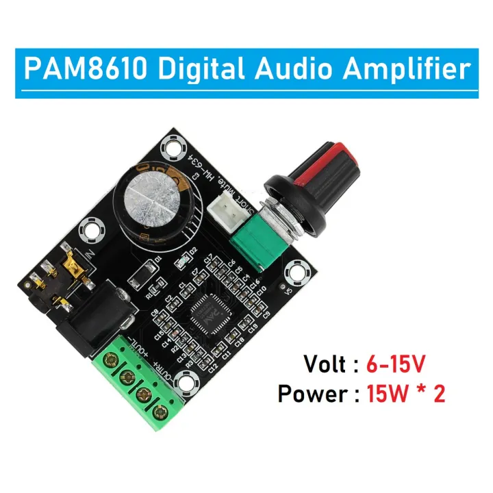 PAM8610%2030WATT%20Dual%20Channel%20DC%2012V%20HD%20Pure%20Digital%20Audio%20Stereo%20Amplifier%20Board%20HW-634%20Class%20D%20HI-FI%20AUDIO%20AMPLIFIER%2012V%202X15W%20CLASS%20D%20-%20Image%203