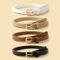 Thin Leather Belt for Women, Black/Brown, Stylish Dress & Jeans Waist Strap. 