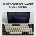 MUCAI MK680 USB Gaming Mechanical Keyboard Red Switch 68 Keys Wired Detachable Cable RGB Backlit Hot Swappable. 