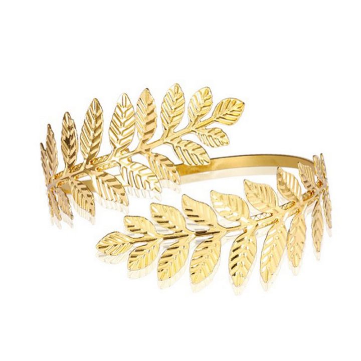 Metal Greek Roman Laurel Leaf Bracelet Armband Upper Arm Cuff Armlet