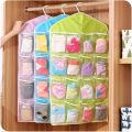 Universal Cupboard Hanging Storage Organizer Transparent Wall Hanging Bag for Socks, Jewelry, Ties, Underwear, Sunglasses, Bra, Stationary, Stitching Tools - Closet Storage Tidy Organizer 16 Pockets (Multicolor). 