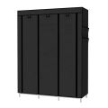 3 Door fancy and portable closet wardrobe storage organizer with shelves for multipurpose No-voven Fabric storage shelf | lightweight 3 door assemble plastic portable wardrobe. 