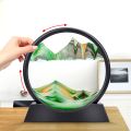 Sandscape Painting - Sand Clock - Moving Sand Art - Hourglass Sand Timer - 3D Moving Sand Mountain Lamp with Metal Stand - Showpiece - Home Decoration. 