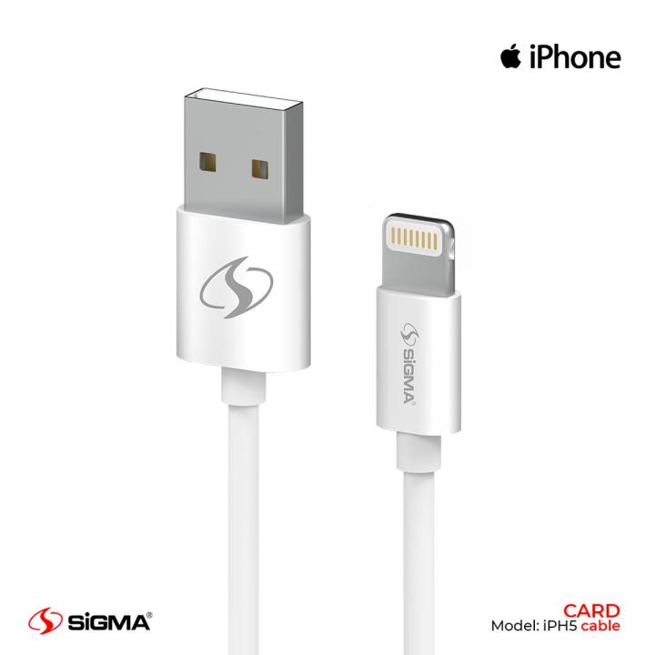Sigma Card Cable Lightning (Iphone) 3A Charge + Sync 2in1 Fast Charging + Data Cable For Lightning supported all Devices