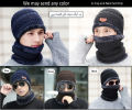 1-Piece and 2 Pieces Coral Fleece Scarf Winter Hat Soft Winter Beanie Caps For Men Warm Breathable Wool Knit Letter Double Layer Caps for Bike and Outdoor Use in Black Blue and Brown Color. 
