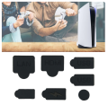 For PlayStation 5 7pcs Silicone Dust Plugs Set USB Interface Anti-Dust Cap Dust proof Cover for PS5 Game Console. 