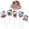 Hello Kitty Cake Toppers Set - Hello Kitty Themed Party - Pink - Girls - Pack Of 6. 