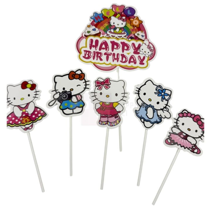 Hello%20Kitty%20Cake%20Toppers%20Set%20-%20Hello%20Kitty%20Themed%20Party%20-%20Pink%20-%20Girls%20-%20Pack%20Of%206%20-%20Image%202
