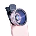 Universal Mobile Phone Lens 2 in 1 Universal 37mm 0.45X 49UV Wide Angle Macro Cell Phone Camera Lens Kit Phone Accessories-Golden. 