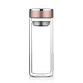 Techmanistan 500ml Double Wall Glass Tumbler, Coffee Tumbler, Hot & Cold Coffee Cup With Strainer & Lid, Double Layer Transparent Tumbler Drinking Cup Bottle. 