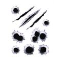 Vehicle Simulation DIY Funny Car Stickers 3D Bullet Hole Car Styling Motorcycle Scratch Mark Car Stickers Decals. 
