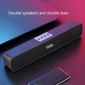 LEERFEI E91 Wireless bluetooth Smart Soundbar TV Speaker Home Theatre Echos Wall Computer TV Desktop Speakers  Battery USB AUX TF FM. 