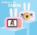 Kids Digital Camera Cute Rabbit Bear Cartoon Silicone Protective Case HD 1080P Video Digital Camera Toys for Children. 