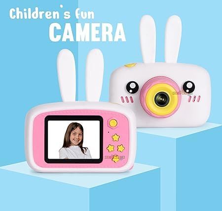 Kids Digital Camera Cute Rabbit Bear Cartoon Silicone Protective Case HD 1080P Video Digital Camera Toys for Children