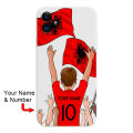 Costom Albania Flag Football Soccer Jersey Cover Case for iPhone 15 14 Pro Max 13 12 11 Mini X XS XR 7 8 6S Plus SE. 