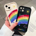 Hontinga for Infinix Note 40 Back Cover Rainbow Smile Ladder Soft Camera Protection Rubber Phone Case. 