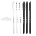 4 pcs/lot 0.2mm Fine Gel Pens White Black Finance Needle Pens for Writing Office School Supplies 0.2 Thin Line Pen Stationery. 