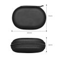 Headphone Box Earphones Case Oval Storage Bag Headphones PU Storage Box Black Portable Hold Storage Box Earphone Accessories. 