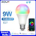 ROVF - WiFi Smart Bulb - 9W - Dimmable LED Light Bulbs -Timing Control - for Tuya Alexa/Google Home. 