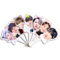 Wholesale Bangtan Boys Kpop Cartoon Cute Bangtan Boys Folding Fan Plastic Fan Promotion Hand Fan for Gift Cute Cool PP. 