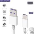 Genuine Official Huawei HL1289 5A USB 3.1 Type C Superfast Charging Data Cable for Huawei P9/ P9 Plus/ P10/ P10 Plus/Mate 9/ Nova/Nova 2 - White (Bulk Packed, Frustration Free Packaging. 