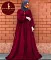 Marble Button Georgette Abaya for Women - Stylish Design with Flared Fit. 