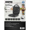 Geepas GSM36528 4 Slice Sandwich Maker 6 in 1 ( Waffle Maker, Donut Maker, Grill, Nuts Maker, Biscuit Maker, Sandwich Maker. 