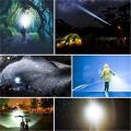 High-Intensity Zacro 1000 Lumen T6 LED Flashlight – Premium Metal Torch, Water-Resistant & Super Strong Telescopic Zoom, 5 Lighting Modes, Tactical Design for Camping, Hiking, Emergencies & Outdoor Adventures – Dual Powered Rechargeable 18650/ AAA battery. 