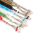 8mm 99 Beads Crystal Prayer Beads Tasbih Tasbeeh Masbaha Bracelet Islamic Muslim, With Free Gift for Kids (Sticker, Golden Scarf pin, Balloon, Pair of Girls Hair Poni) By Mall City Zone. 